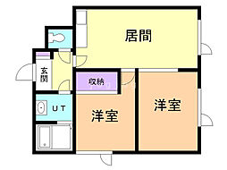 イースト1・3 2LDKの間取図画像
