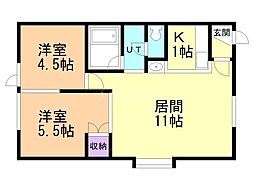 ソシア21 2LDKの間取図画像