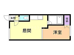ハンドレットヴィレッジH 1LDKの間取図画像