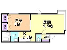 カルテット 1LDKの間取図画像