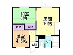 コーポ金谷A 2LDKの間取図画像