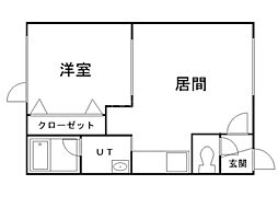 チェリーブラッサム 1LDKの間取図画像