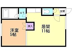 ミドリコーポ 1LDKの間取図画像
