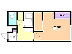 レオパレスハピネスM 1Kの間取図画像