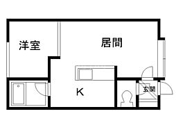 ロイヤルE 1LDKの間取図画像