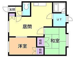 コーポぐれこ 2LDKの間取図画像
