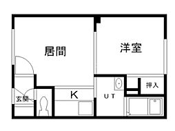 アルファ・ライフ 1DKの間取図画像