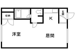 リヴァーアイランド 1LDKの間取図画像