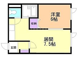 コーポ華みずき 1DKの間取図画像