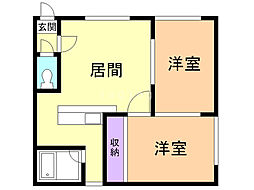 ランクル13・2 2LDKの間取図画像
