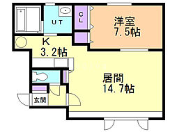 ラムダピスキウム 1LDKの間取図画像