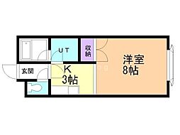 エデン東5条 1Kの間取図画像