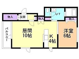 ロイヤルガーデン 1LDKの間取図画像