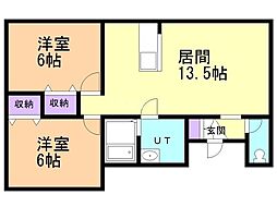 エリーズ 2LDKの間取図画像