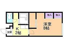 レオパレスMickeyHouse 1Kの間取図画像