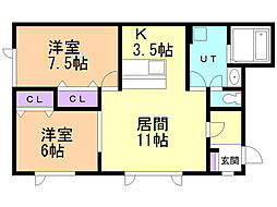 ルリ・ブライト・ブルー 1階/101