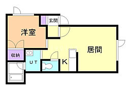 Palazzo 1LDKの間取図画像