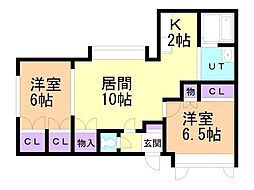 スカーレット 2LDKの間取図画像