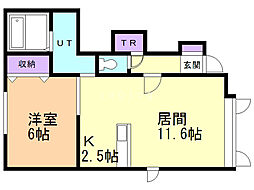 Box.南・D 1LDKの間取図画像