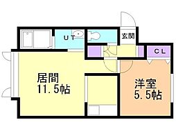ラブリィ 1LDKの間取図画像