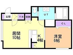 アルト37 1LDKの間取図画像