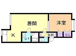 チェリー15・5A 1LDKの間取図画像