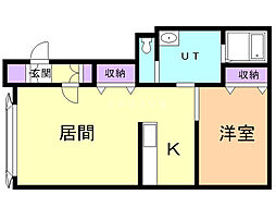 タウンズ緑が丘A 1LDKの間取図画像