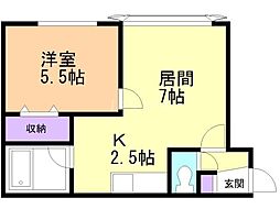 エスパニア名寄1 1LDKの間取図画像