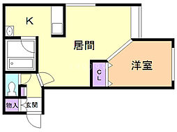 メゾン・ド・ヴォーグ 1LDKの間取図画像