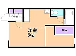 YouHope ワンルームの間取図画像
