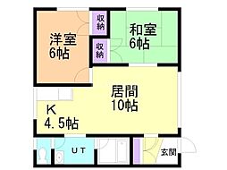 アトリエ 2LDKの間取図画像