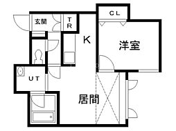 ラ・テール 1LDKの間取図画像