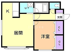 ドルチェ 1LDKの間取図画像