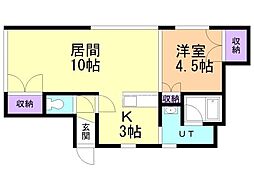 NK-117 1LDKの間取図画像