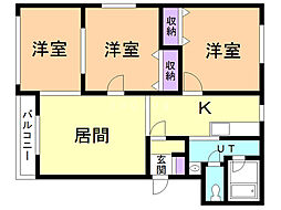 ロイヤルフローラ 3LDKの間取図画像