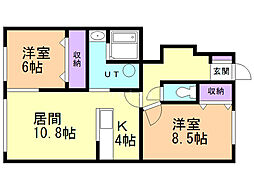 エコハウス1 2LDKの間取図画像
