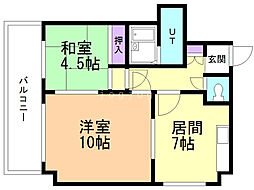 藤グリーンビル 2DKの間取図画像