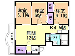 ルミエール東光 3LDKの間取図画像