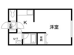 ナッツスピリット6 1DKの間取図画像