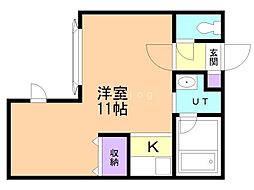 エルム医大前.C ワンルームの間取図画像
