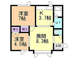 ミントハウス 2LDKの間取図画像
