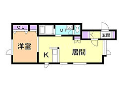 ダヴィンチ3 1LDKの間取図画像