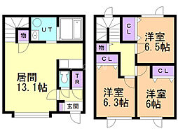 ゼロワンイースト 3LDKの間取図画像