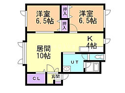文光ハイツA棟 2LDKの間取図画像