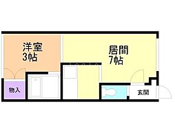 セラーノ1 1DKの間取図画像