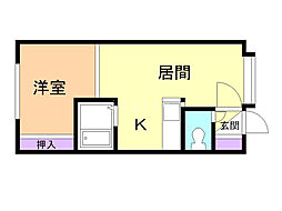 ロイヤルE 1DKの間取図画像
