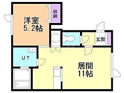 Peace139 1LDKの間取図画像