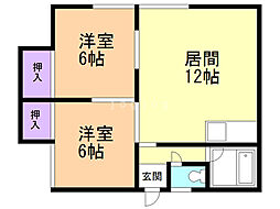 HK末広2・5 2LDKの間取図画像