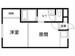 あっとほ～む2 1DKの間取図画像