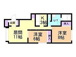 LiNZD 2LDKの間取図画像